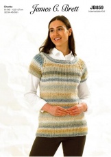 Knitting Pattern - James C Brett JB859 - Marble Chunky - Ladies Slipover